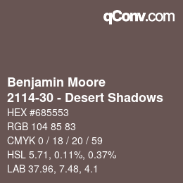 Código de color: Benjamin Moore - 2114-30 - Desert Shadows | qconv.com