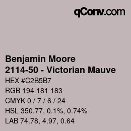 Código de color: Benjamin Moore - 2114-50 - Victorian Mauve | qconv.com