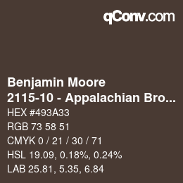 Farbcode: Benjamin Moore - 2115-10 - Appalachian Brown | qconv.com