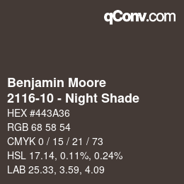 Código de color: Benjamin Moore - 2116-10 - Night Shade | qconv.com