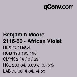 Color code: Benjamin Moore - 2116-50 - African Violet | qconv.com