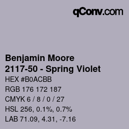Color code: Benjamin Moore - 2117-50 - Spring Violet | qconv.com