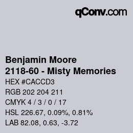 Color code: Benjamin Moore - 2118-60 - Misty Memories | qconv.com