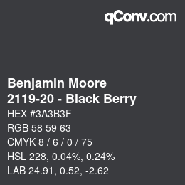 Código de color: Benjamin Moore - 2119-20 - Black Berry | qconv.com