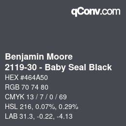 Code couleur: Benjamin Moore - 2119-30 - Baby Seal Black | qconv.com