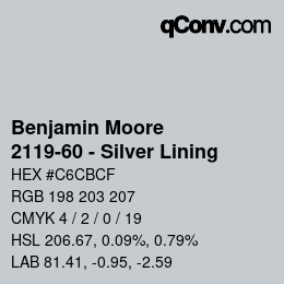 Farbcode: Benjamin Moore - 2119-60 - Silver Lining | qconv.com