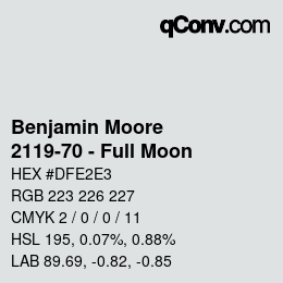 Code couleur: Benjamin Moore - 2119-70 - Full Moon | qconv.com