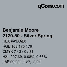 Color code: Benjamin Moore - 2120-50 - Silver Spring | qconv.com