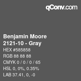 Code couleur: Benjamin Moore - 2121-10 - Gray | qconv.com