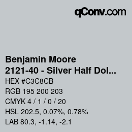 Farbcode: Benjamin Moore - 2121-40 - Silver Half Dollar | qconv.com