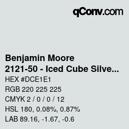Color code: Benjamin Moore - 2121-50 - Iced Cube Silver | qconv.com