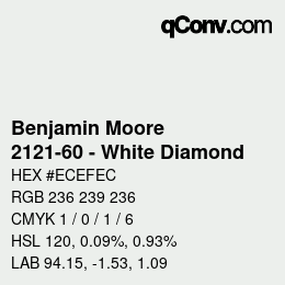 Code couleur: Benjamin Moore - 2121-60 - White Diamond | qconv.com