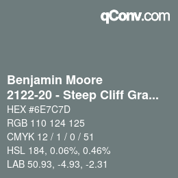 Código de color: Benjamin Moore - 2122-20 - Steep Cliff Gray | qconv.com