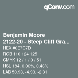 Code couleur: Benjamin Moore - 2122-20 - Steep Cliff Gray | qconv.com