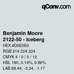 Code couleur: Benjamin Moore - 2122-50 - Iceberg | qconv.com
