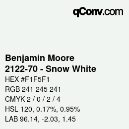 Farbcode: Benjamin Moore - 2122-70 - Snow White | qconv.com