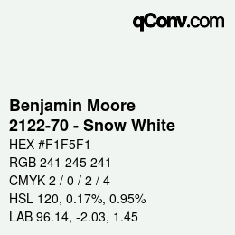 カラーコード: Benjamin Moore - 2122-70 - Snow White | qconv.com