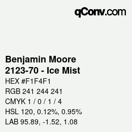 Code couleur: Benjamin Moore - 2123-70 - Ice Mist | qconv.com