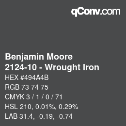 Color code: Benjamin Moore - 2124-10 - Wrought Iron | qconv.com