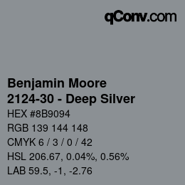 Code couleur: Benjamin Moore - 2124-30 - Deep Silver | qconv.com