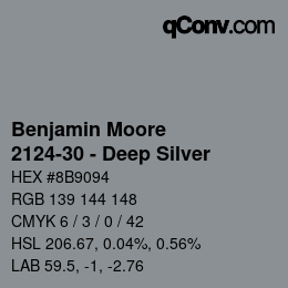 Code couleur: Benjamin Moore - 2124-30 - Deep Silver | qconv.com