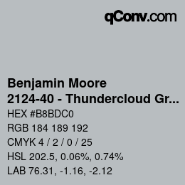 颜色代码: Benjamin Moore - 2124-40 - Thundercloud Gray | qconv.com