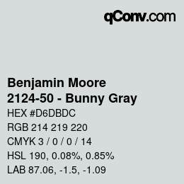 Farbcode: Benjamin Moore - 2124-50 - Bunny Gray | qconv.com