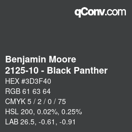 Code couleur: Benjamin Moore - 2125-10 - Black Panther | qconv.com
