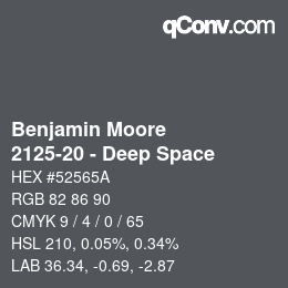 Color code: Benjamin Moore - 2125-20 - Deep Space | qconv.com