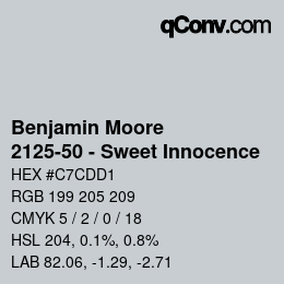 Farbcode: Benjamin Moore - 2125-50 - Sweet Innocence | qconv.com