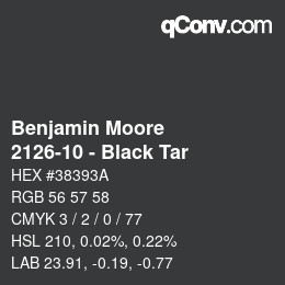 Código de color: Benjamin Moore - 2126-10 - Black Tar | qconv.com