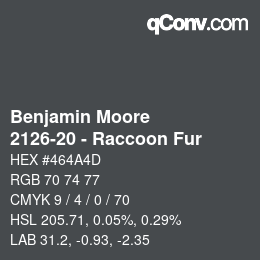 Código de color: Benjamin Moore - 2126-20 - Raccoon Fur | qconv.com