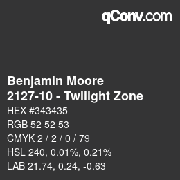 Code couleur: Benjamin Moore - 2127-10 - Twilight Zone | qconv.com