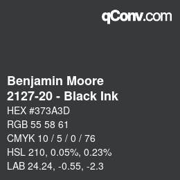Color code: Benjamin Moore - 2127-20 - Black Ink | qconv.com