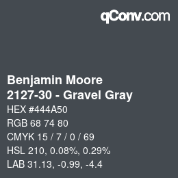 Farbcode: Benjamin Moore - 2127-30 - Gravel Gray | qconv.com