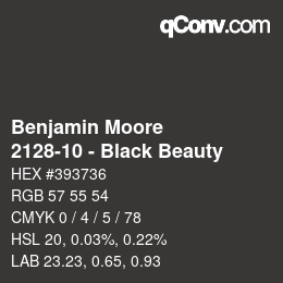 Código de color: Benjamin Moore - 2128-10 - Black Beauty | qconv.com