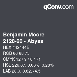 Color code: Benjamin Moore - 2128-20 - Abyss | qconv.com