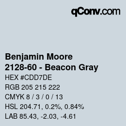 Farbcode: Benjamin Moore - 2128-60 - Beacon Gray | qconv.com