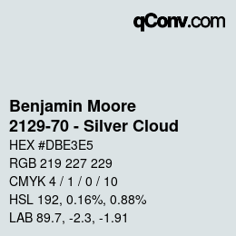 Código de color: Benjamin Moore - 2129-70 - Silver Cloud | qconv.com