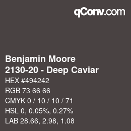 Color code: Benjamin Moore - 2130-20 - Deep Caviar | qconv.com