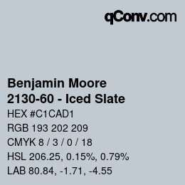 Código de color: Benjamin Moore - 2130-60 - Iced Slate | qconv.com