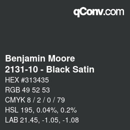 Color code: Benjamin Moore - 2131-10 - Black Satin | qconv.com