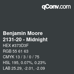 Color code: Benjamin Moore - 2131-20 - Midnight | qconv.com
