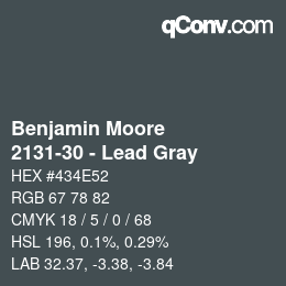 Color code: Benjamin Moore - 2131-30 - Lead Gray | qconv.com
