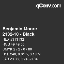 カラーコード: Benjamin Moore - 2132-10 - Black | qconv.com