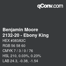 Code couleur: Benjamin Moore - 2132-20 - Ebony King | qconv.com