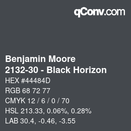 Code couleur: Benjamin Moore - 2132-30 - Black Horizon | qconv.com
