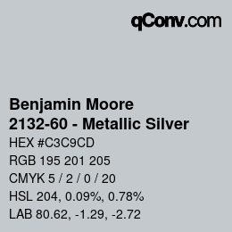 カラーコード: Benjamin Moore - 2132-60 - Metallic Silver | qconv.com