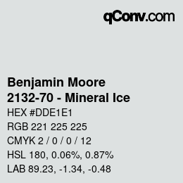 Código de color: Benjamin Moore - 2132-70 - Mineral Ice | qconv.com