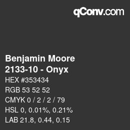 Code couleur: Benjamin Moore - 2133-10 - Onyx | qconv.com
